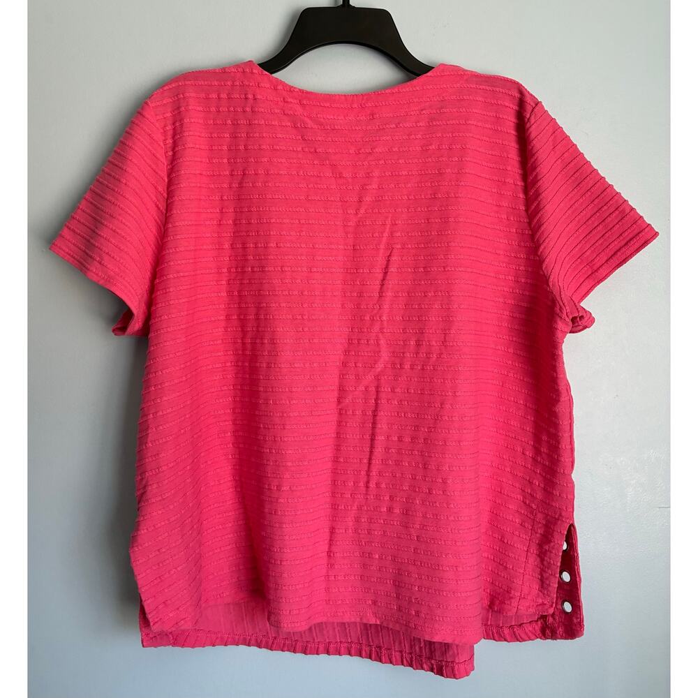 Alfred Dunner Short Sleeve Top XL Textured Stripes - Picture 4 of 5